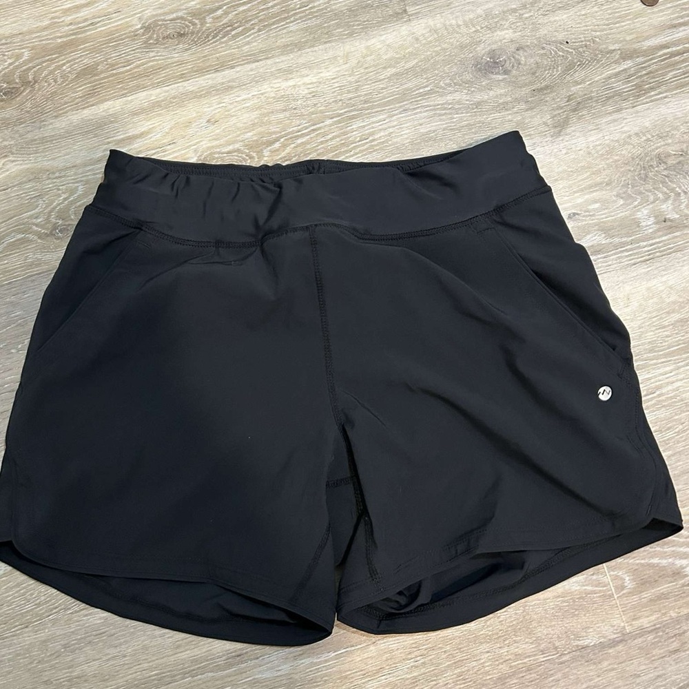 womens black lined shorts athletic